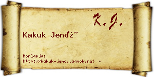 Kakuk Jenő névjegykártya
